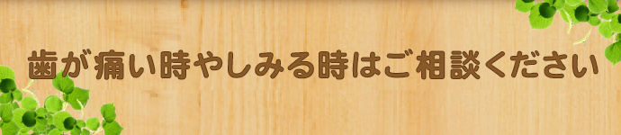 歯が痛い時やしみる時はご相談ください